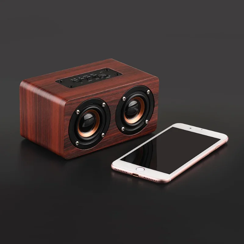 Портативный 10 Вт Hi-Fi звук деревянный динамик поддержка TF-карты AUX Handsfree