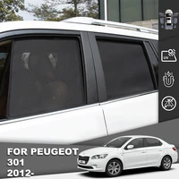 for peugeot 301 2012 2021 magnetic car sunshade front windshield mesh frame curtain rear side window sun shade