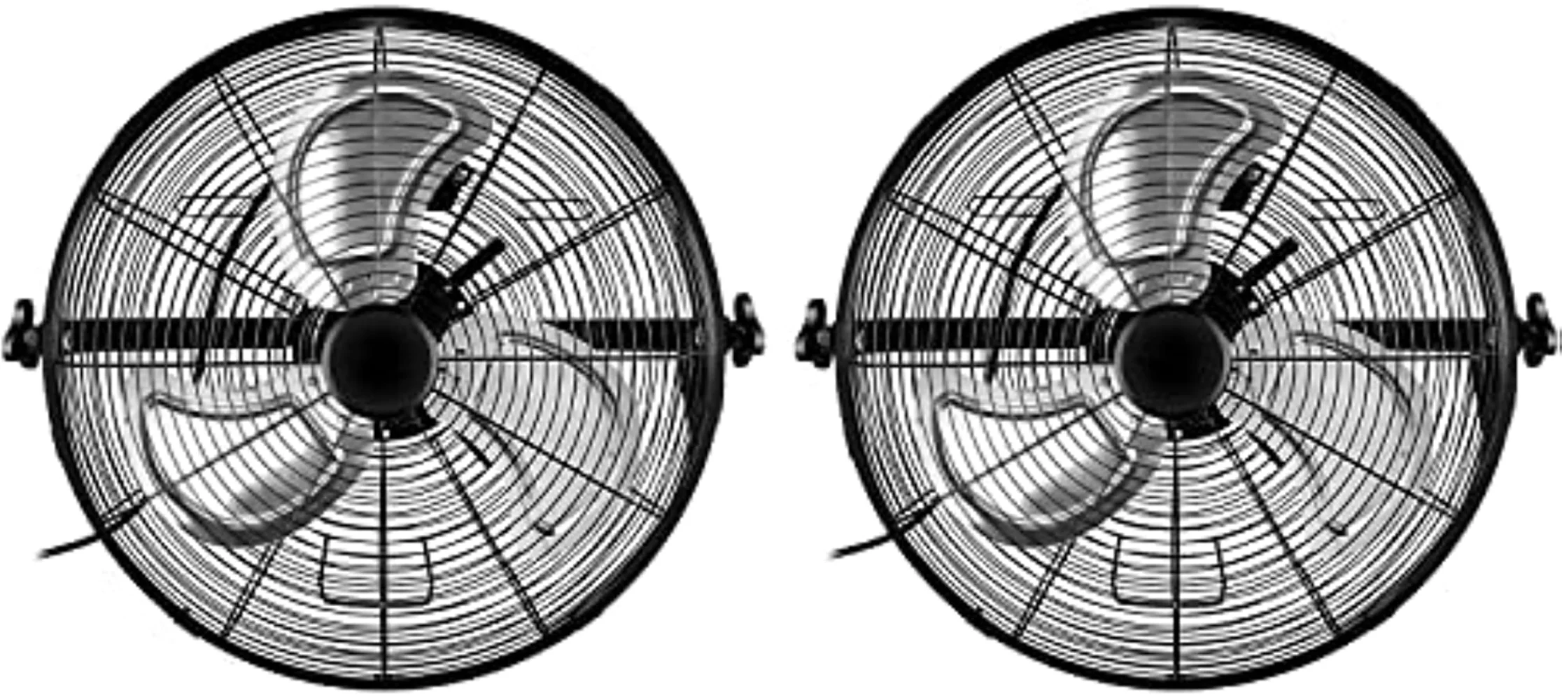 

20-дюймовый высокоскоростной 3-скоростной черный настенный вентилятор, 2 упаковки