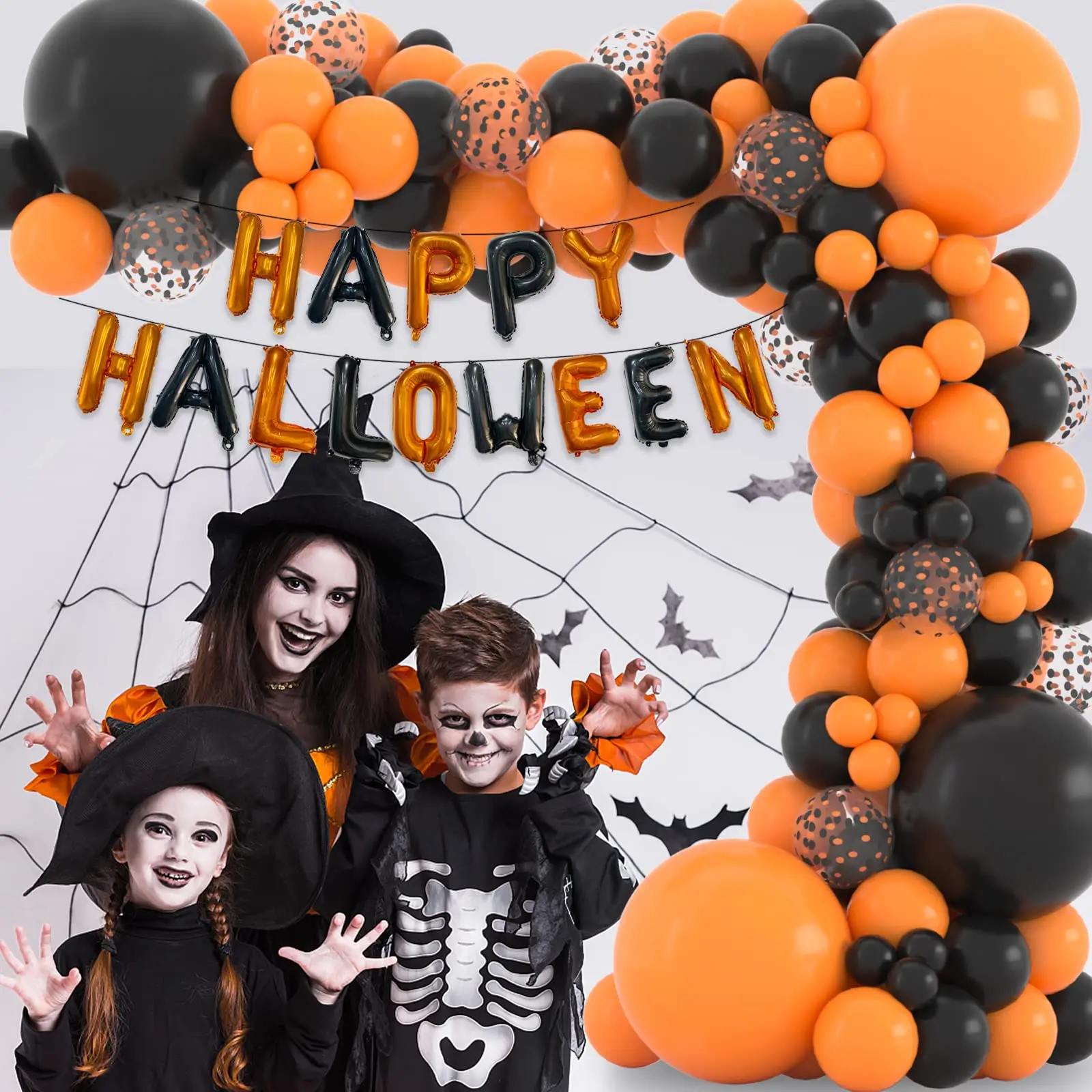 117 шт. комплект гирлянд из воздушных шаров на Хэллоуин оранжевые черные воздушные