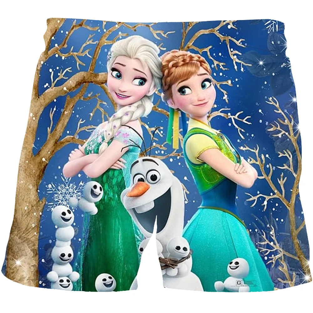 

Шорты Летние для девочек с принтом «Холодное сердце», детская одежда, короткие штаны с эластичным поясом для маленьких девочек, повседневны...