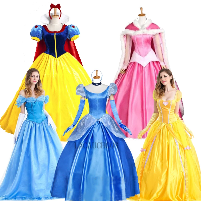 Anime clothing Adult Cosplay Dress Cinderella Costume Snow White Princess Dress Stage clothes Halloween Fancy Dress Ball Gown