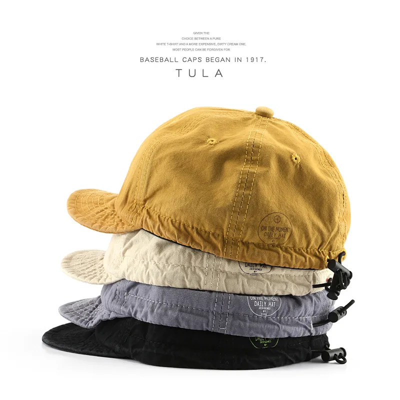 New Cotton Baseball Cap for Women and Men Casual Soft Top Short Brim Hip Hop Snapback Hat Summer Sunscreen Caps Unisex Dad Hats