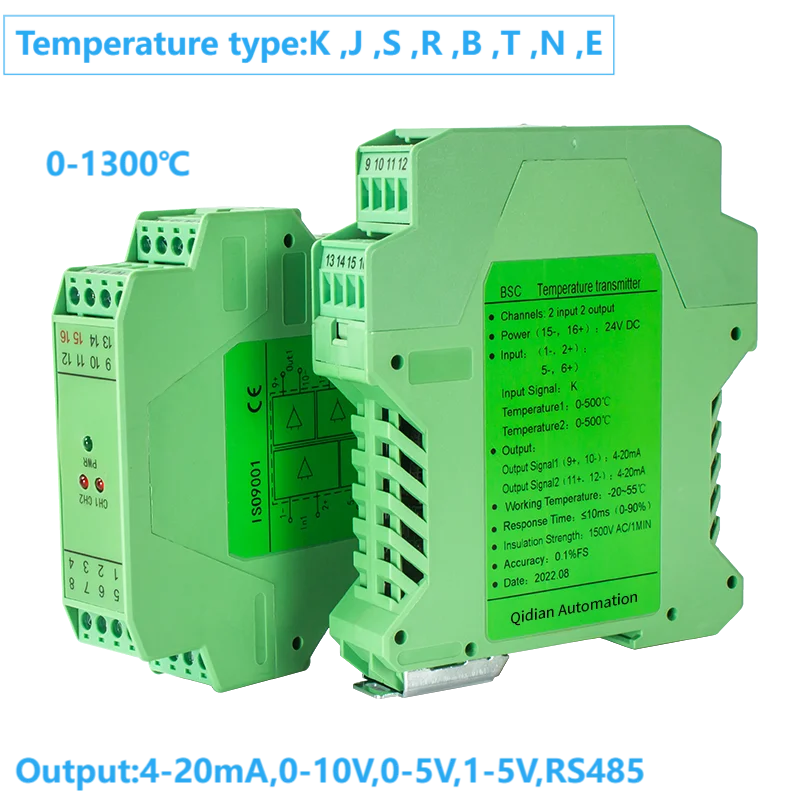 Датчик температуры термопары 0-1200 ℃ K S J B Преобразователь сигнала 4-20 мА 0-10 В 0-5