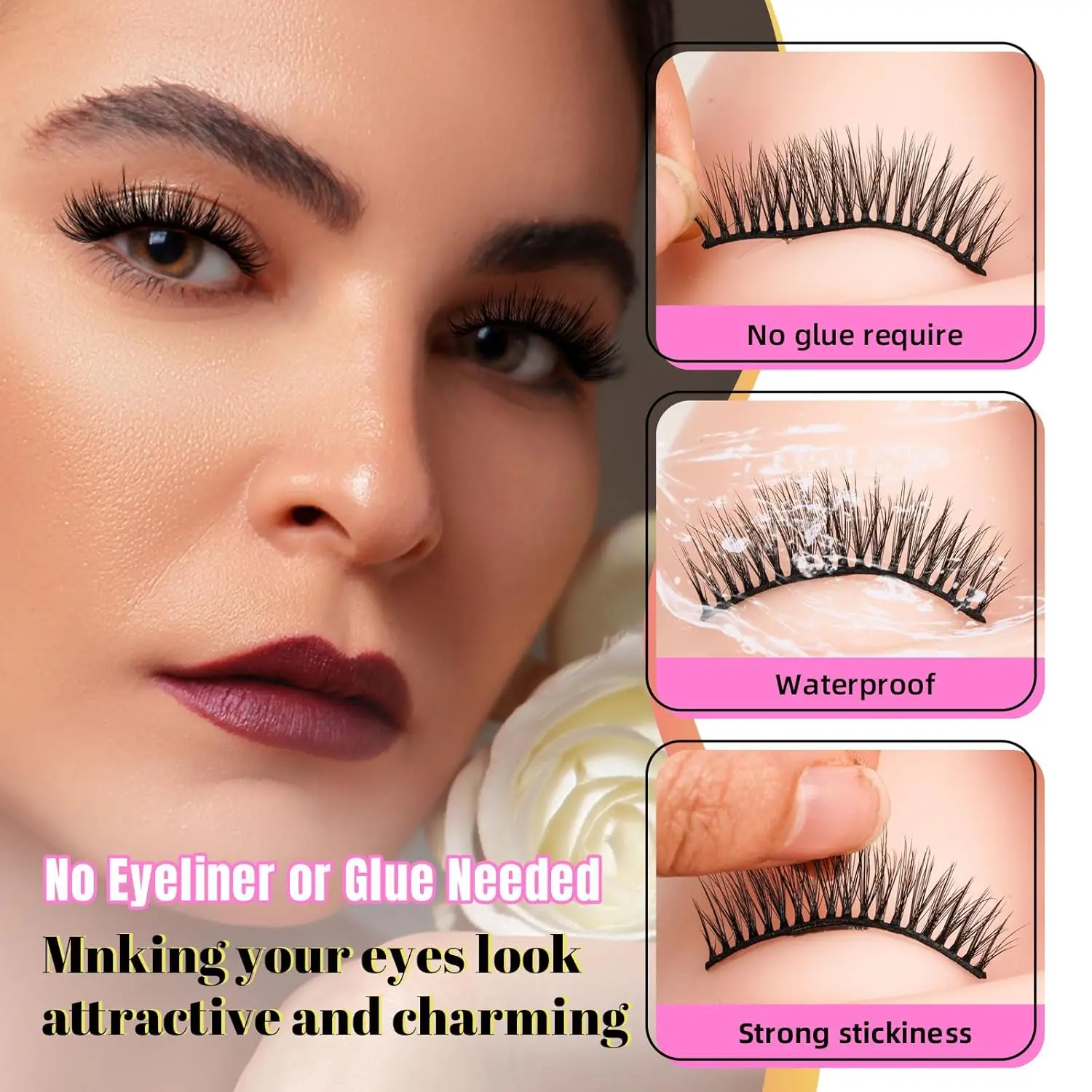 Накладные ресницы Amzgirl Lash 24 пары D Curl Mix8-18 мм