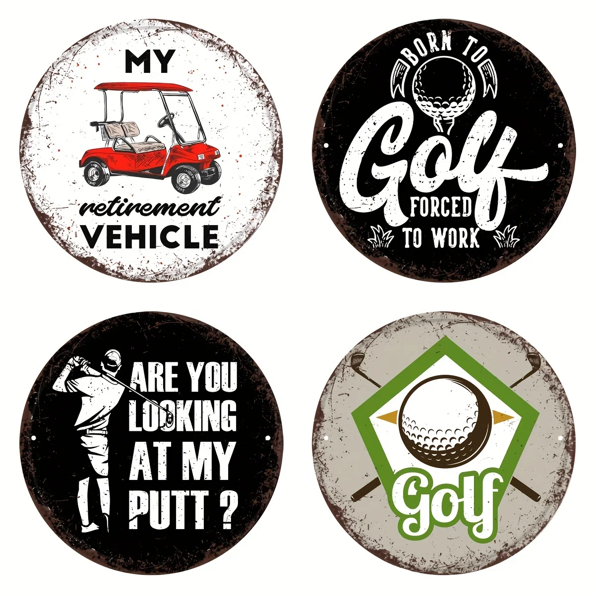 

Круглая металлическая жестяная вывеска, винтажная круглая вывеска для гольфа, Настенный декор для офиса, гостиной, Декор, печать для гольфа, Настенный декор