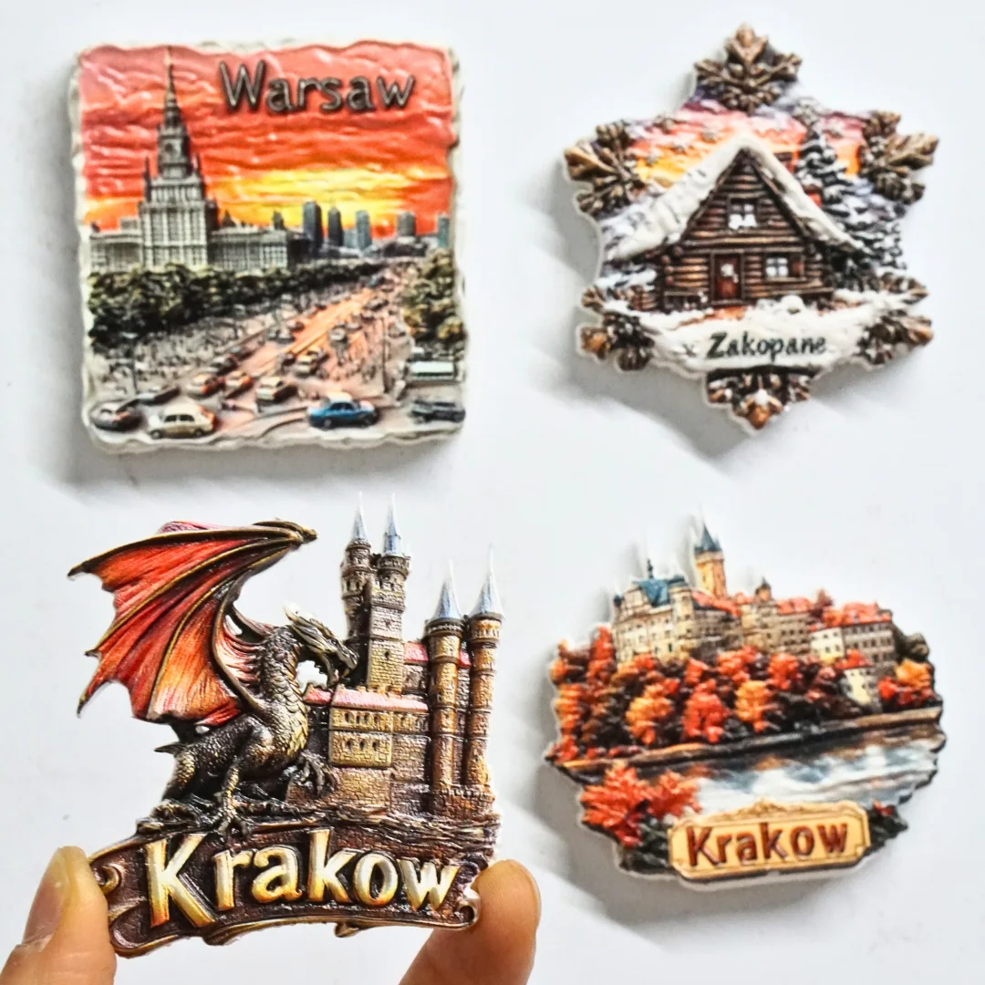 Фото Магниты на холодильник для путешествий Krakow, Польские магниты на холодильник, Краковские живописные магниты на холодильник, Польские живописные магниты на холодильник, домашний декор, Pho №1