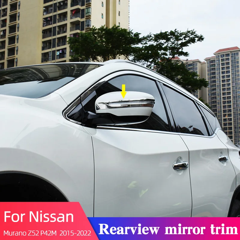 

Chrome Car Rearview Side Mirror Stripe Cover Trim For Nissan Murano Z52 P42M 2015-2022 ABS Protection Accessories 2pcs