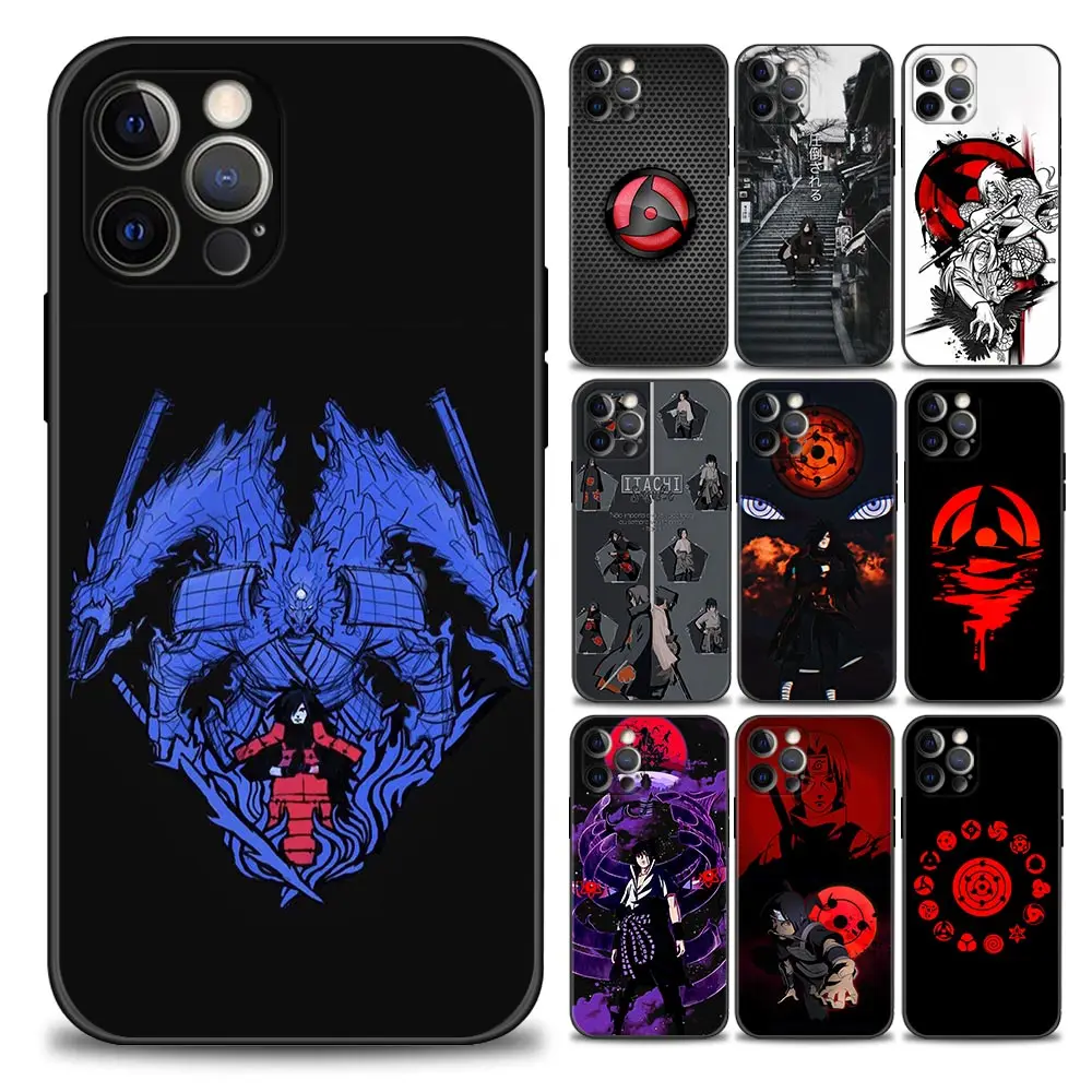 

Naruto Uchiha Madara Sasuke Itachi Phone Case for iPhone 11 12 13 Pro Max 7 8 SE XR XS Max 5 5s 6 6s 13 Plus Black Soft Silicone