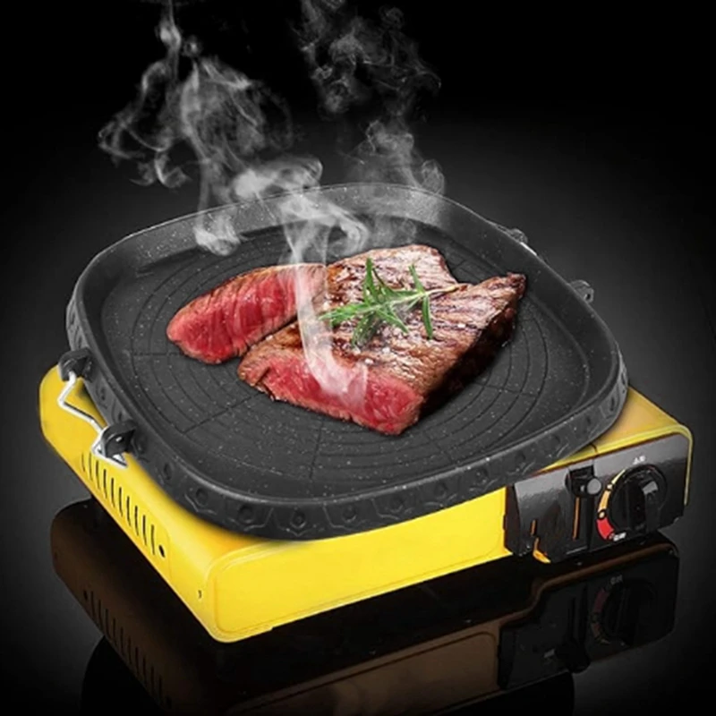 1 шт. Квадратная тарелка для барбекю в Корейском стиле с камнем портативная