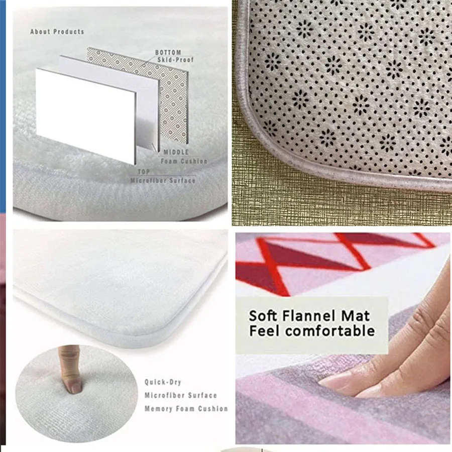 Современный напольный коврик с геометрическим принтом в скандинавском стиле