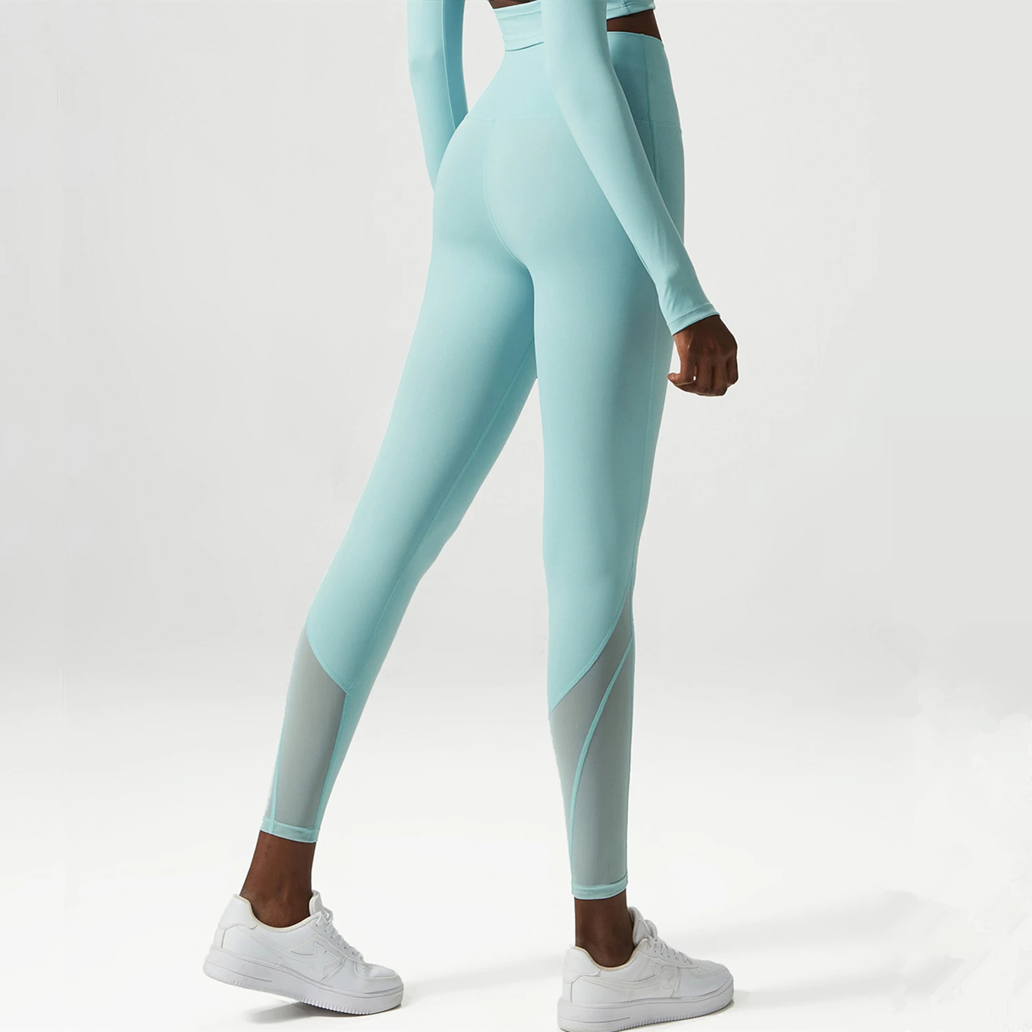 Women Sport Leggings High Waist Yoga Pants Mesh Breathable Workout Leggins Quick Dry Running Trousers Gym Fitness Tights Female