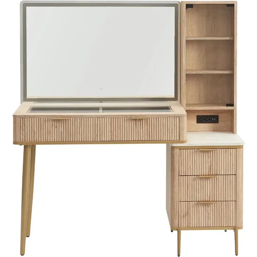 Зеркало с зеркалом высоким разрешением 36 дюймов стол на конусе закаленным