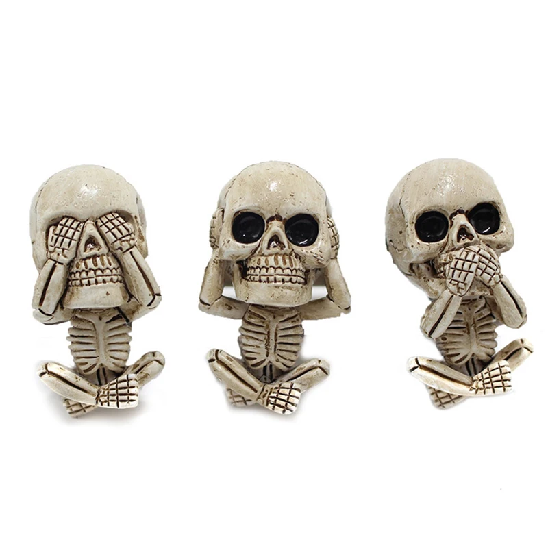 

Car ghost head three-piece aromatherapy creative resin decorative ornaments