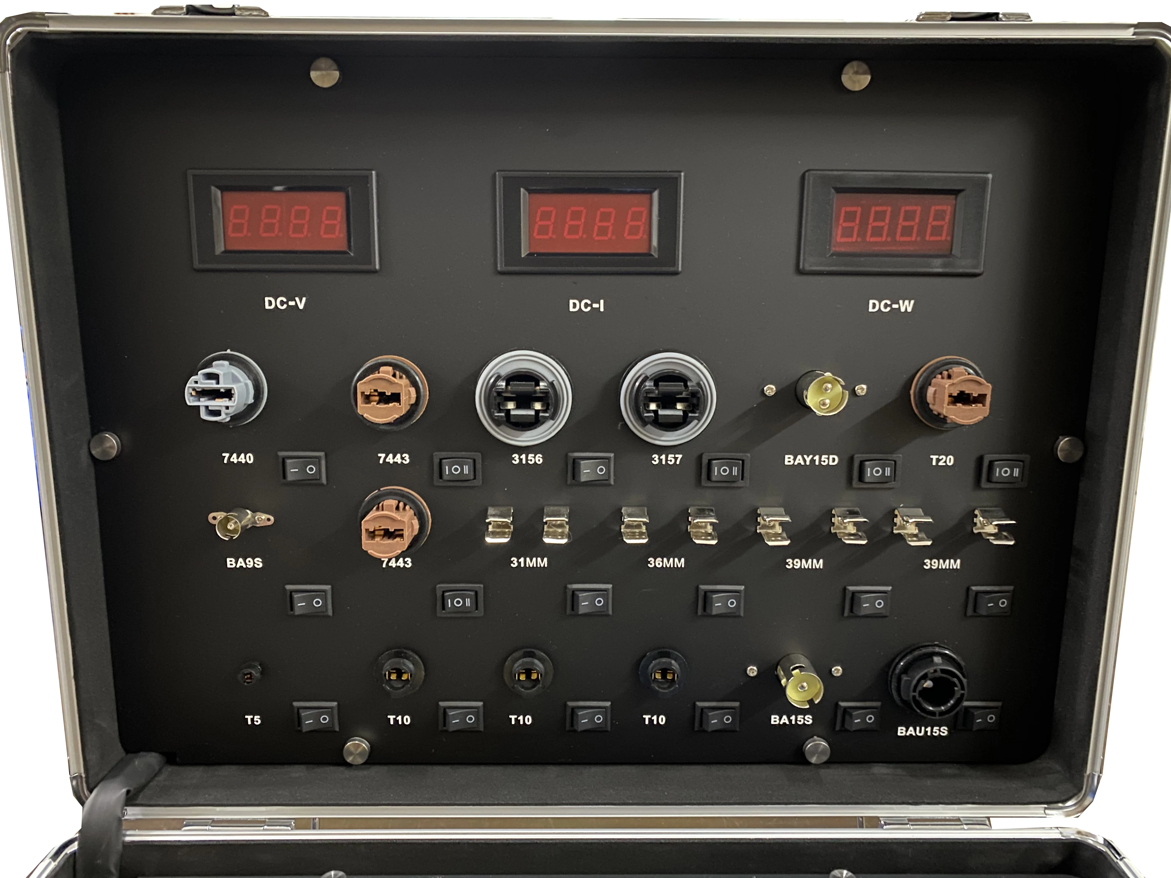 Фото AC265V DC12V Автоматическая светодиодная лампа Тестер ЖК-экрана 1156 1157 7443 Светодиодный светильник H4 H7 H11 9005 C5W T10 T20 Автомобильная лампочка Тестовая коробка питания №4