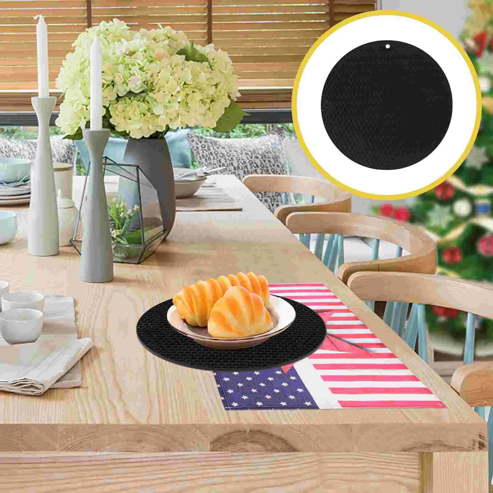 

Silicone Coasters Dish Drying Pad Trivets Flexible Placemat Table Drinks Heat Proof Hot Mats Pots Pans Anti-scald Honeycomb