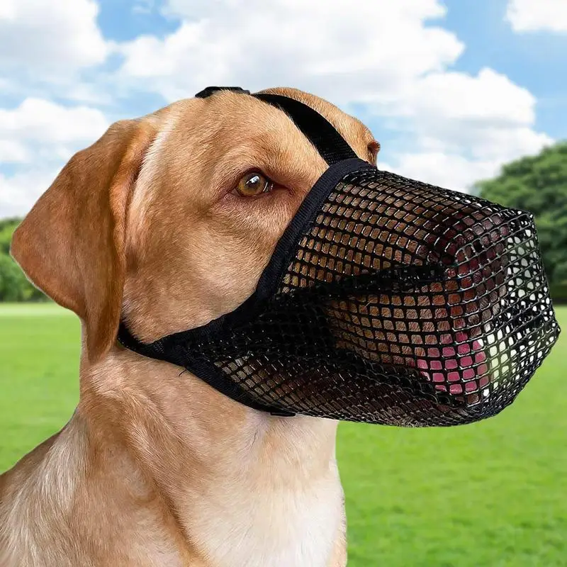 

Summer Dog Muzzle Soft Mesh Covered Mouth Guard For Dogs Adjustable Dog Mouth Muzzle Anti-bite For Small Medium Large Dogs
