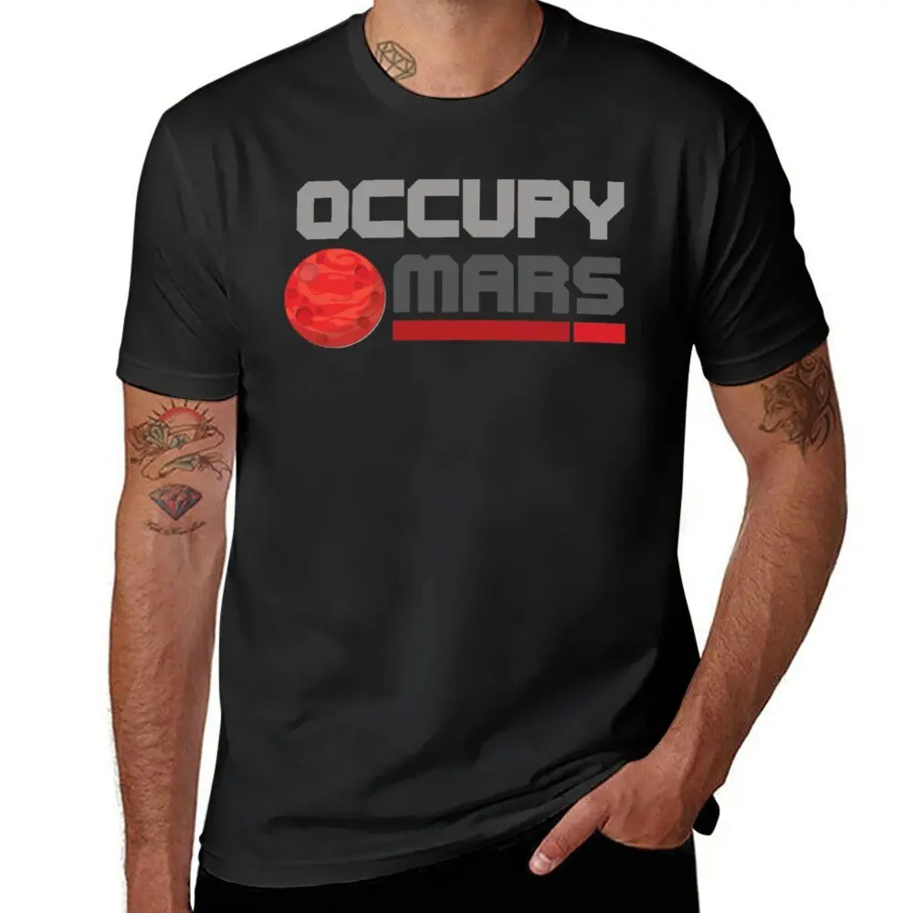Забавная Необычная футболка Occupy Mars Classic для путешествий европейский размер
