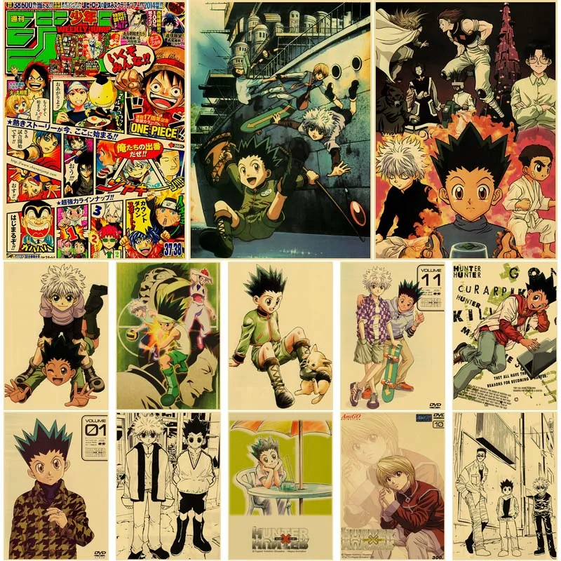

Japanese Classic Anime HUNTER×HUNTER Posters Retro Kraft Paper Poster Modern Home Wall Art Decor Room Bar Decorative Painting