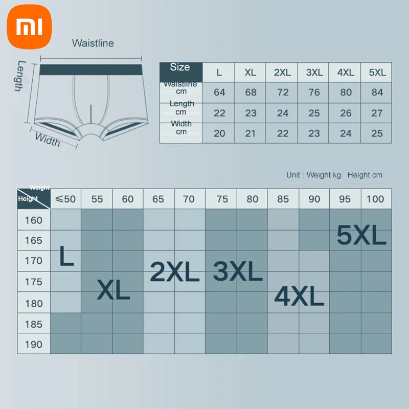 Мужские трусы Xiaomi 4 шт./лот графеновое антибактериальное Мужское нижнее белье