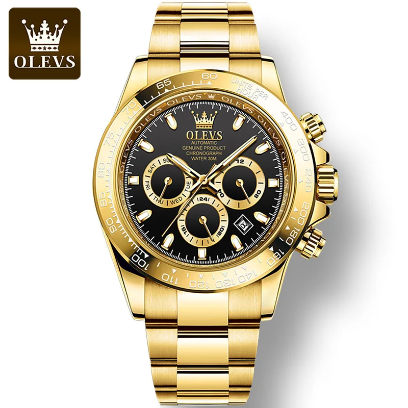 

OLEVS 6638 Full-automatic Waterproof Watch for Men Fashion Stainless Steel Strap Automatic Mechanical Men Wristwatches Luminous