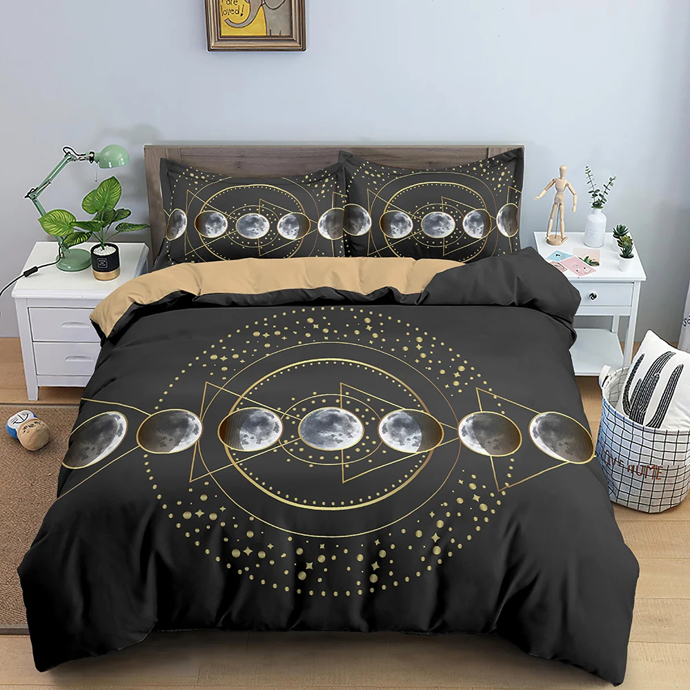 

Комплект постельного белья в простом стиле, с 3D мистическим рисунком гадания, пододеяльник с наволочкой, Королевский размер, 3 шт.