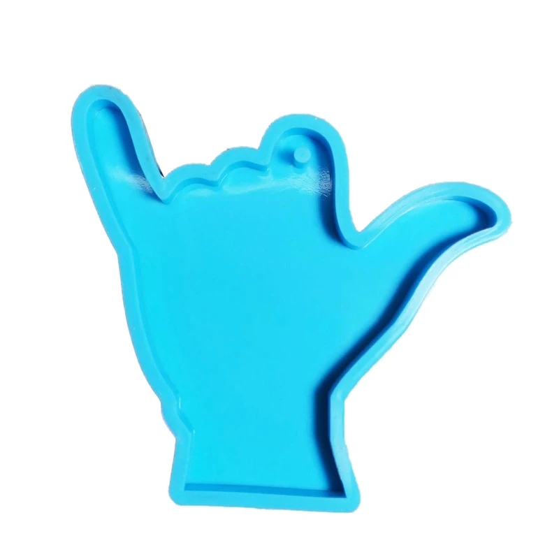 

41QC DIY Shiny Glossy Finger Shape Keychain Mold Charms Mould Resin Epoxy Jewelry
