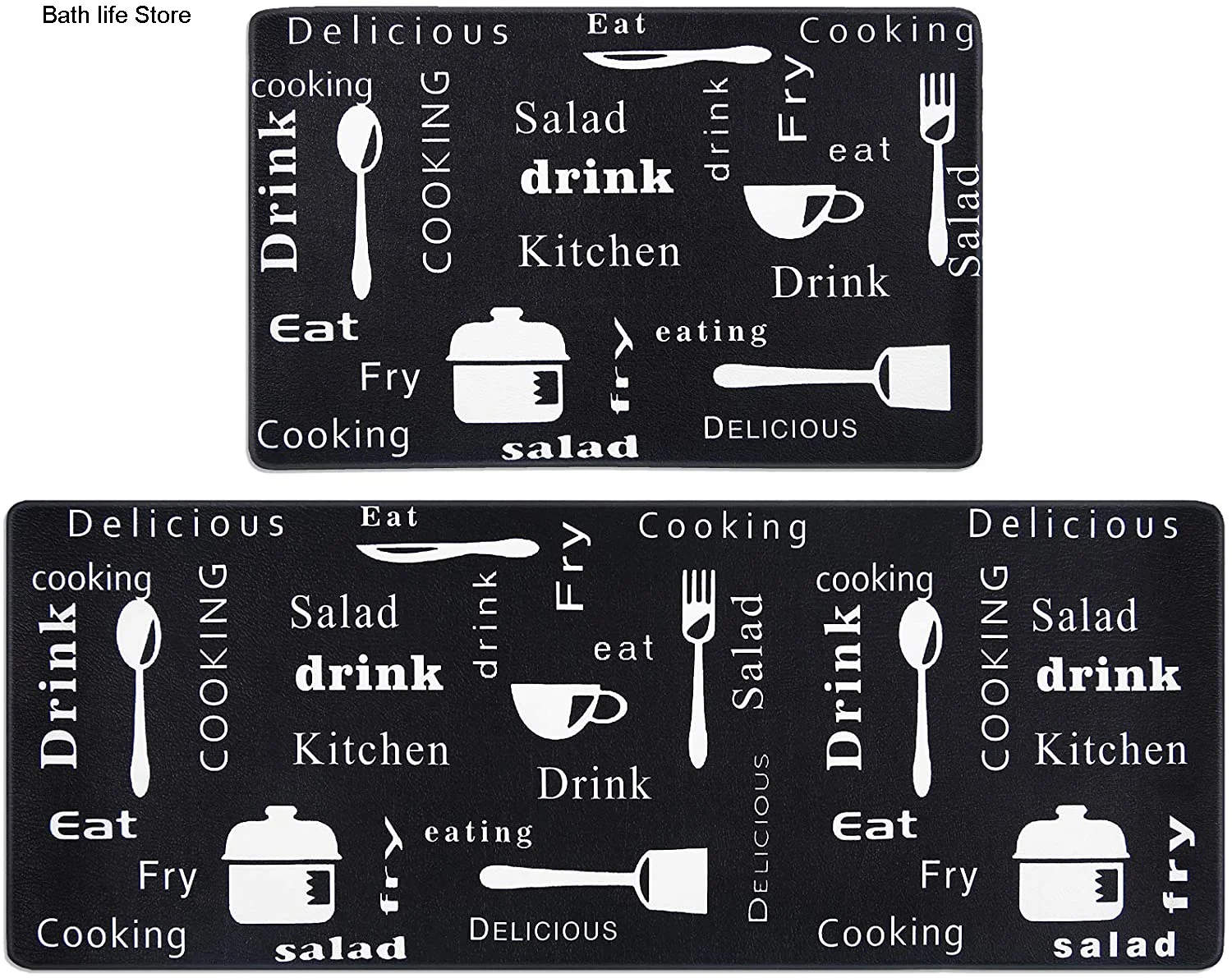 

Black Kitchen Rug Sets Non Slip Kitchen Floor Mats Comfort Carpet Resistant De La Puerta De Entrada Bath Mat Home