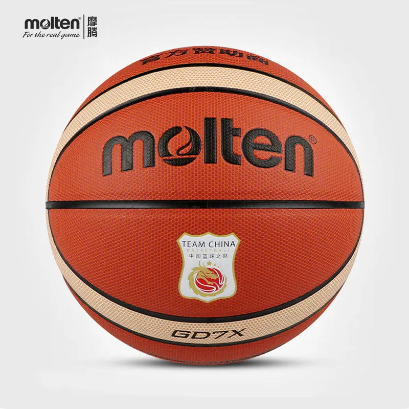 

Мяч для баскетбола Molten с зернистой поверхностью, зеркальная текстура, профессиональный мяч для игры в помещении и на улице с логотипом национальной сборной Китая