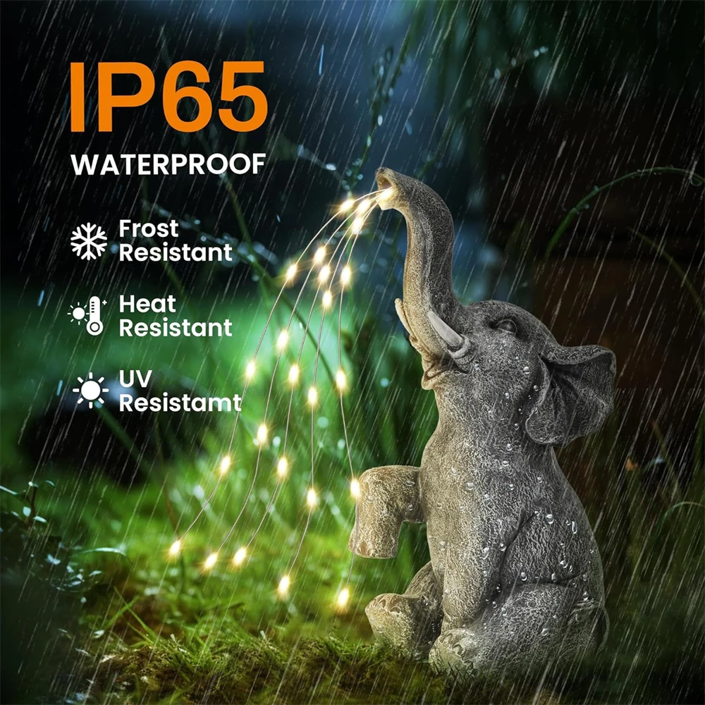 Искусственная статуя слона на солнечной батарее