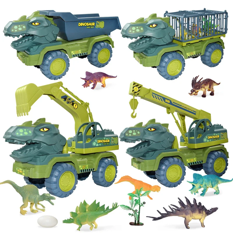 

Негабаритный транспортный автомобиль, игрушка для детей, инерционный динозавр, грузовик-переносчик, игрушечный автомобиль с динозавром, подарок для детей, мальчиков