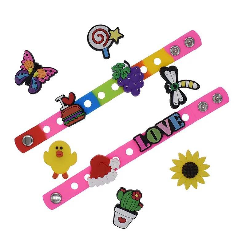 Hot Random 100Pcs Flowers Little Cute White Sun Flower Diy Croc PVC Sandals Shoe Charms Clog Shoes Accessories Decorations Gift