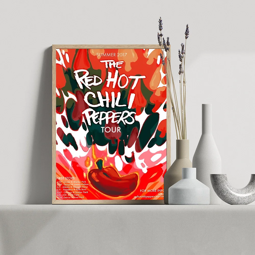 Popular Rock Band Red Hot Chili Peppers Anime Posters Sticky HD Quality Wall Art Retro For Home Room Decor