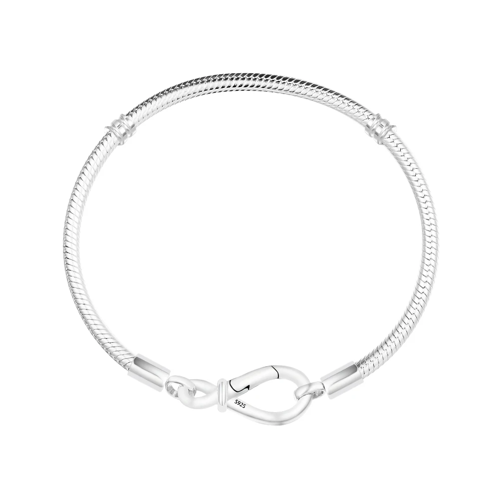 Infinity Knot Snake Chain Bracelet 925 Sterling Silver Bangles & Bracelets for Women Jewelry DIY Making Pulseras 2022 New
