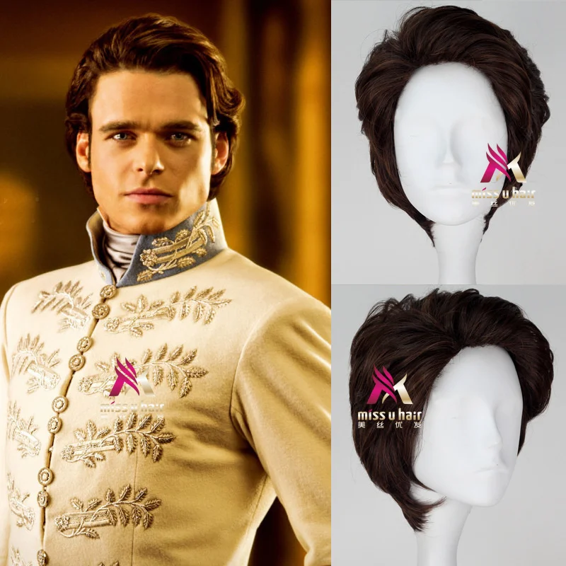 

Очаровательный Комплект из парика для косплея из фильма принц, короткие синтетические мужские волосы для взрослых, очаровательный Бесплатный парик, шапочка