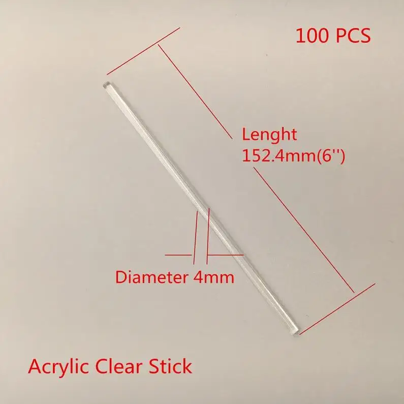 

Прозрачные акриловые палочки для торта 100 шт