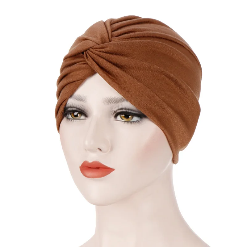 Forehead Cross Muslim Hat for Women Turban Islamic Clothing for Women Inner Hijab Solid Color Hijab Bonnets