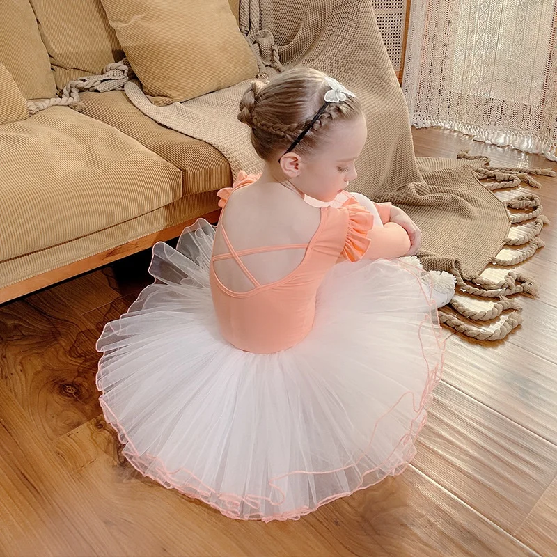 

Children's Dance Clothes Set White Skirts Girls Practice Gauze Toddler Ballet Suit