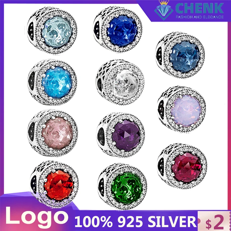 B72 Sterling Silver Beads S925 Charm With Logo Exquisite Diamond Beads Girls Birthday Party Gifts Suitable For Original Bracelet