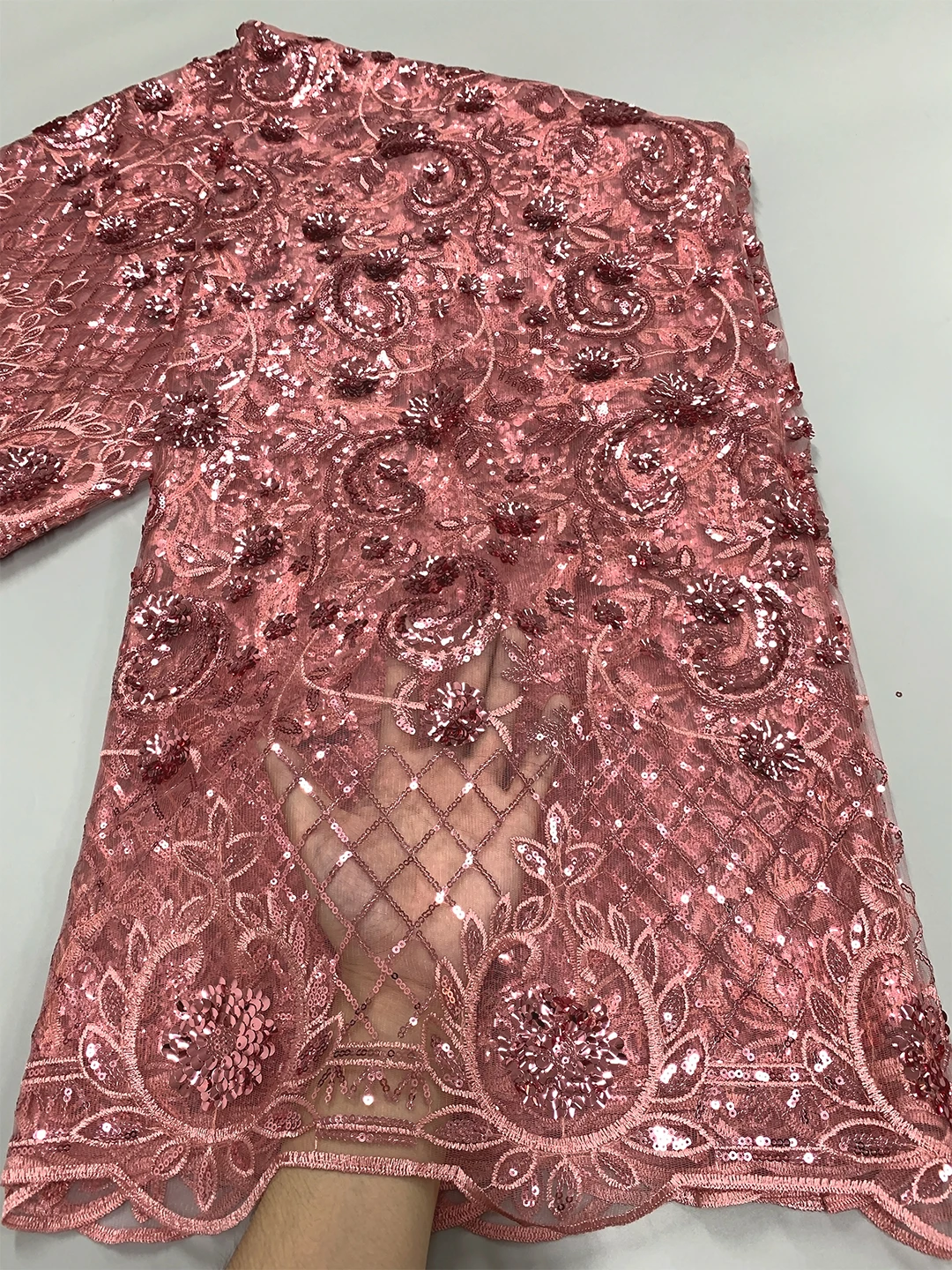 Черная африканская сетчатая кружевная ткань 2024 Высококачественная роскошная