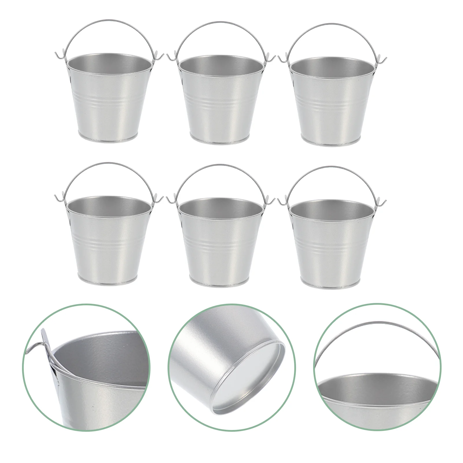 

6 Pcs Iron Flowerpot Practical Flowers Plants Container Gardening Flower Pot