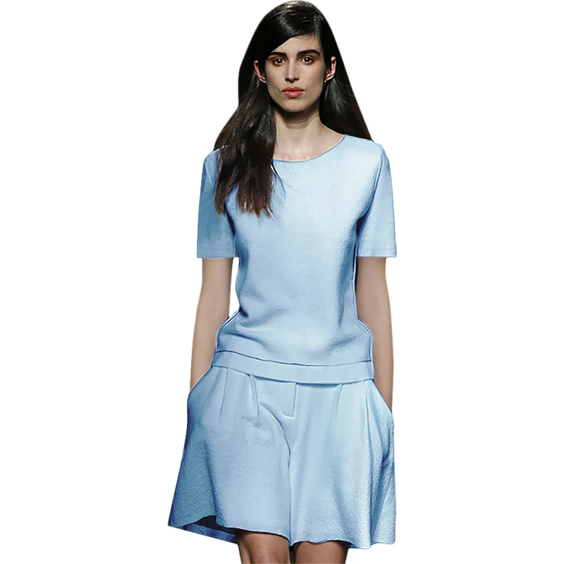 

Гонконгский костюм импералистического стиля, однотонная простая футболка с коротким рукавом, модный костюм, повседневные шорты two-pi