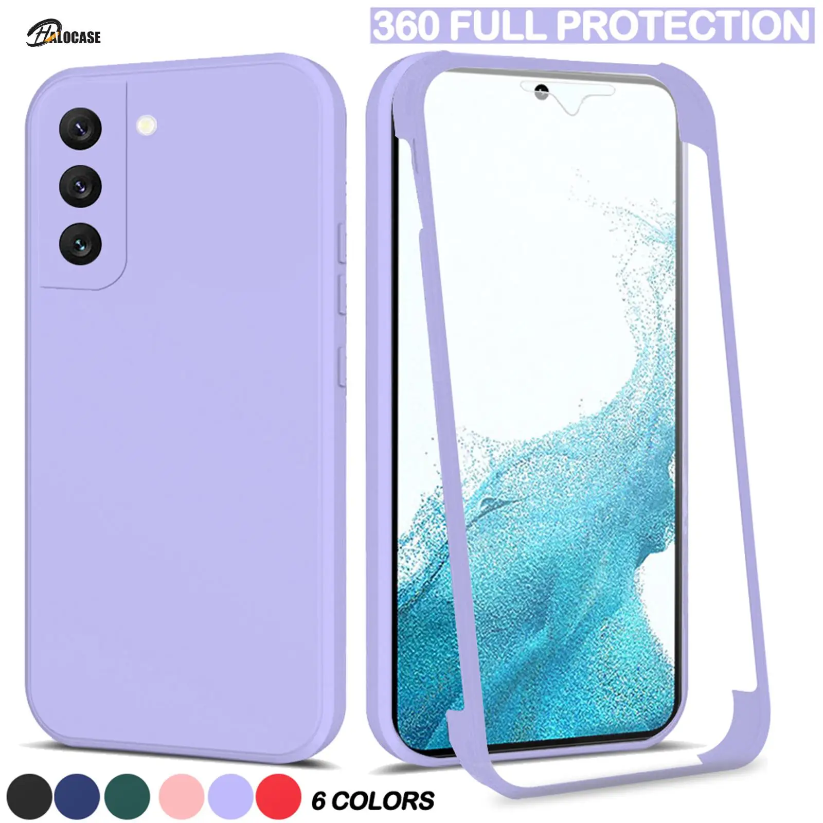 

360 Full Protection Cover for Samsung Galaxy S21 FE S22 Ultra Plus A72 A52 A32 A22 5G A12 A03s Shockproof Silicone Phone Case