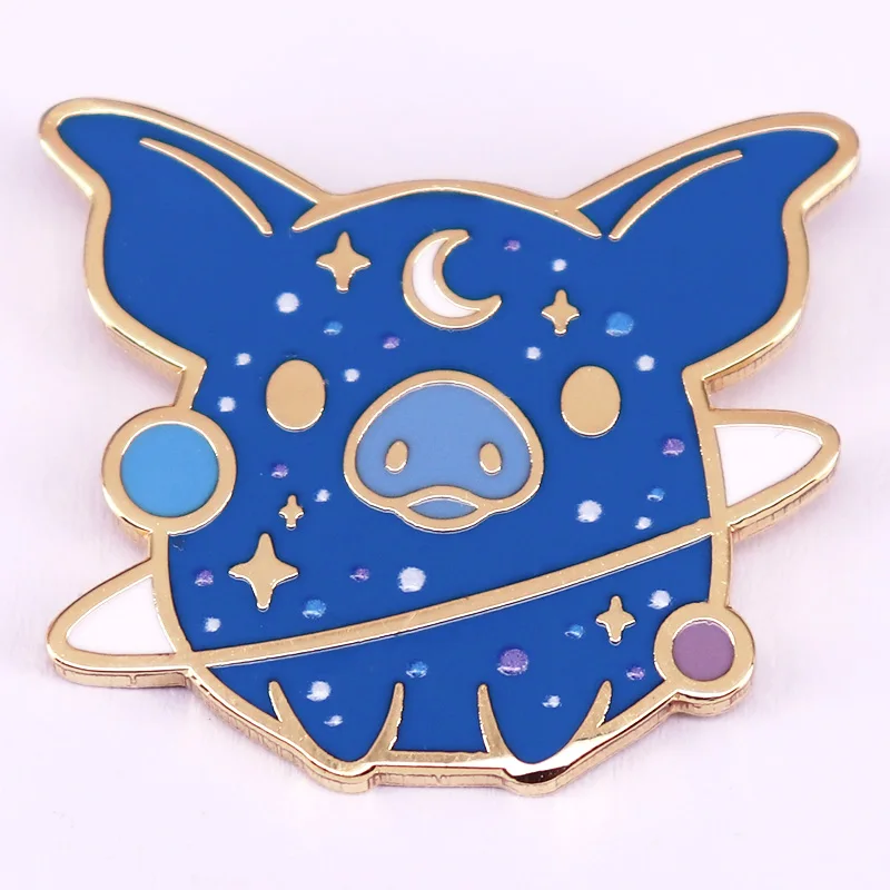 Эмалированная булавка в виде животного милая Летающая фотовселенная значок