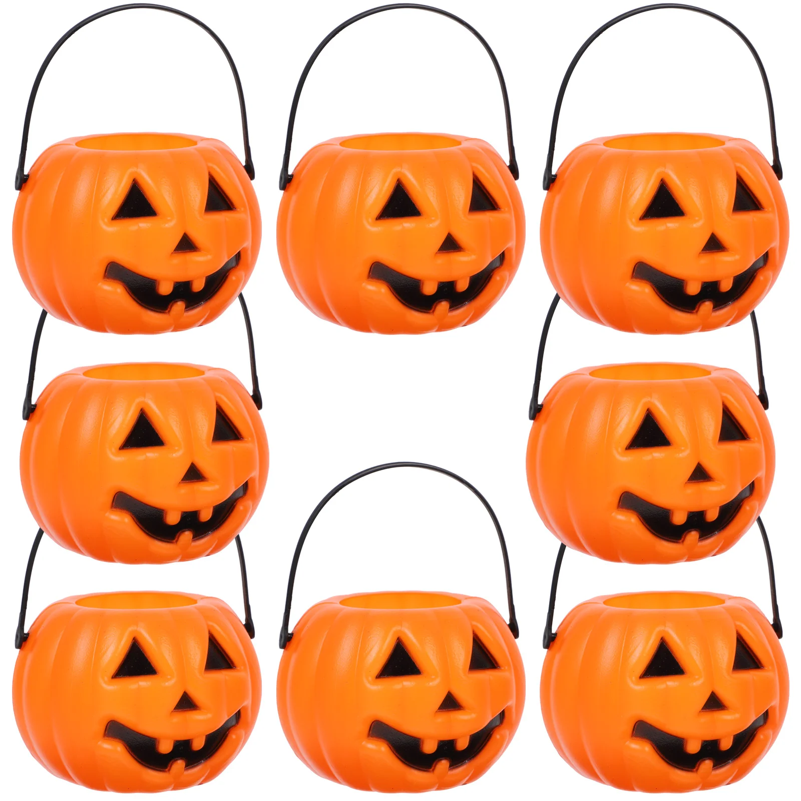 

Pumpkin Bucketcandy Treat Trick Or Buckets Holder Pail Minikidsplastic Basket Bags Lantern Baskets Cauldron Pumpkins Treating
