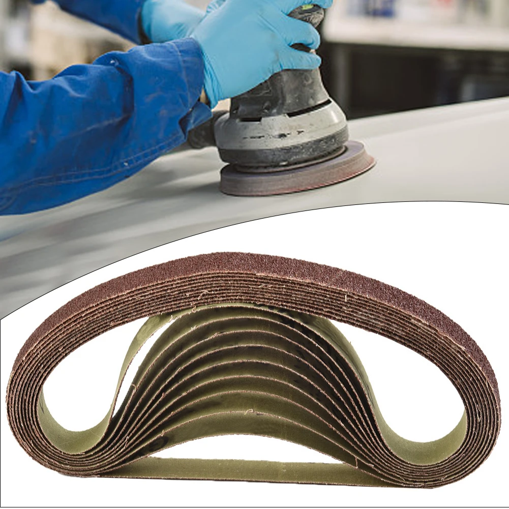 

10 PCS/Set Sanding Belts 60-600-Grit Abrasive Bands For 15x452 Mm M10 Sanders File Sanders Belt Wood Soft Metal Polishing