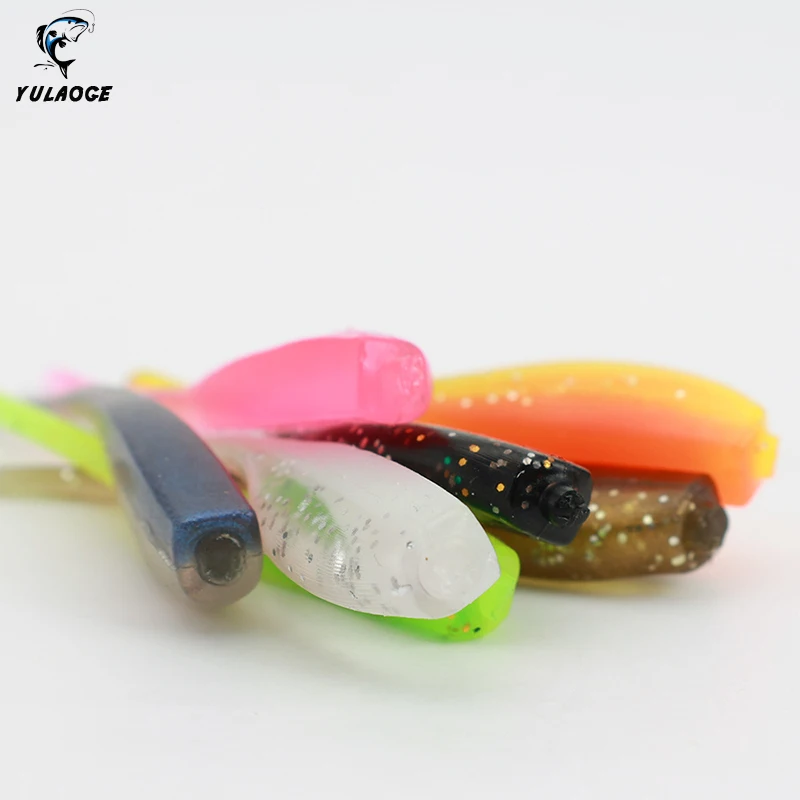 

20PCS Soft Lures Silicone Bait 50mm/1g Tadpole type Needle tail Soft bait wobblers swimbait Bicolor Silicone For Fishing Hook