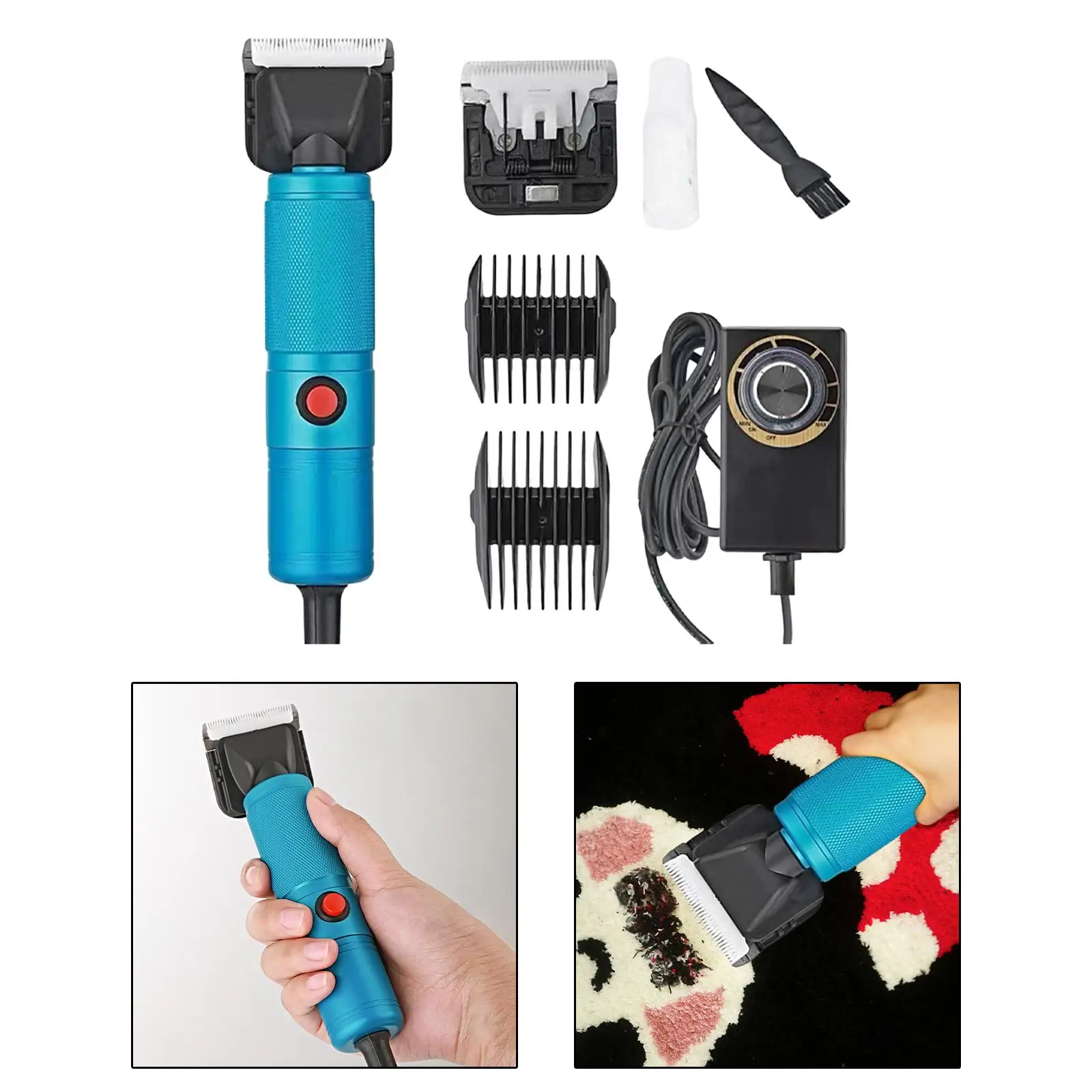 

280W Electric Carpet Trimmer Adjustable 5 Speed Heavy Duty Low Noise Rug Carver for Sheep Shears Rabbit Cattle Animals Hair Rug