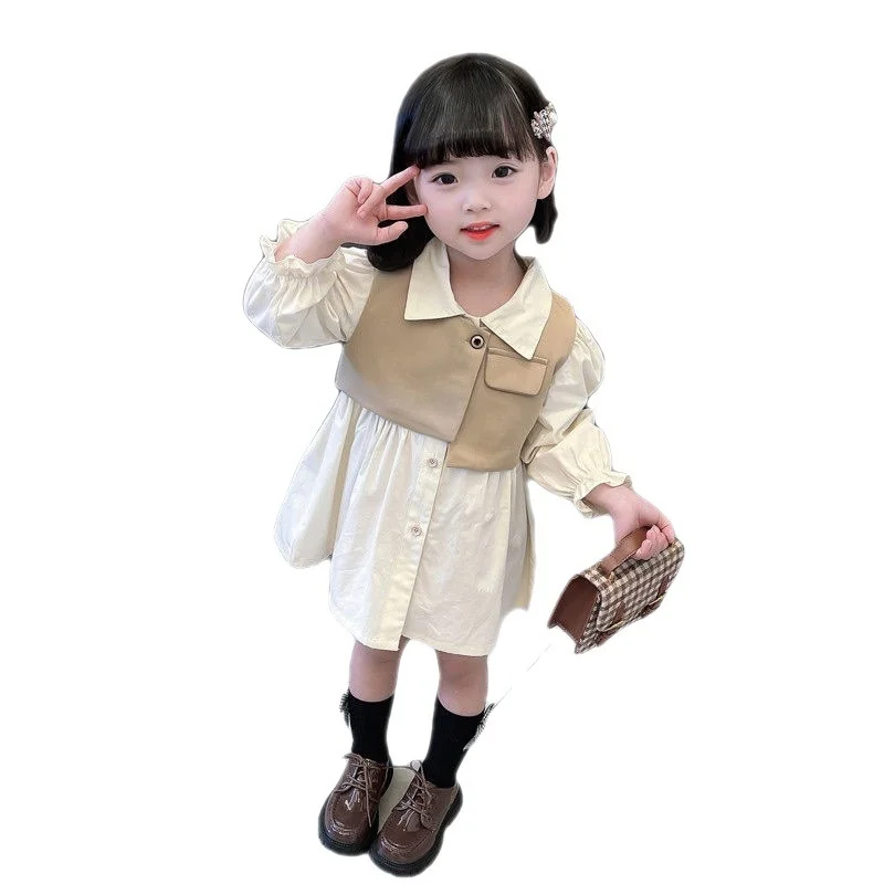 

2022 New Kids Clothes Girls Dress + Vest Girl Clothes Spring Autumn Clothes For Girls Casual Style Kids Tracksuit