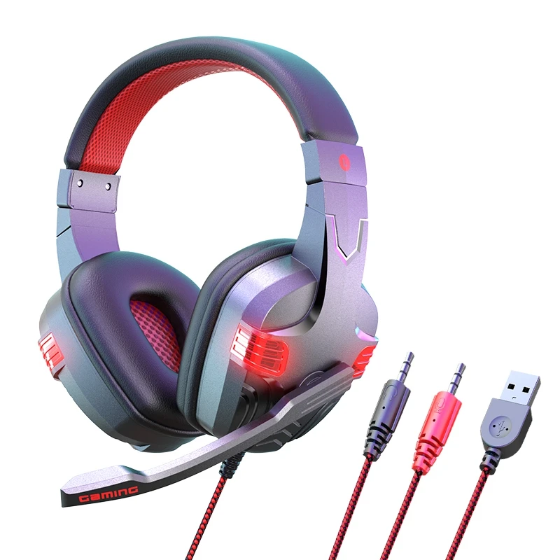 

Gaming Headset With Microphone LED Light Game Headphones For Xbox PS4 PS5 Computer Noise-cancelling 7.1 Stereo Surround Sound